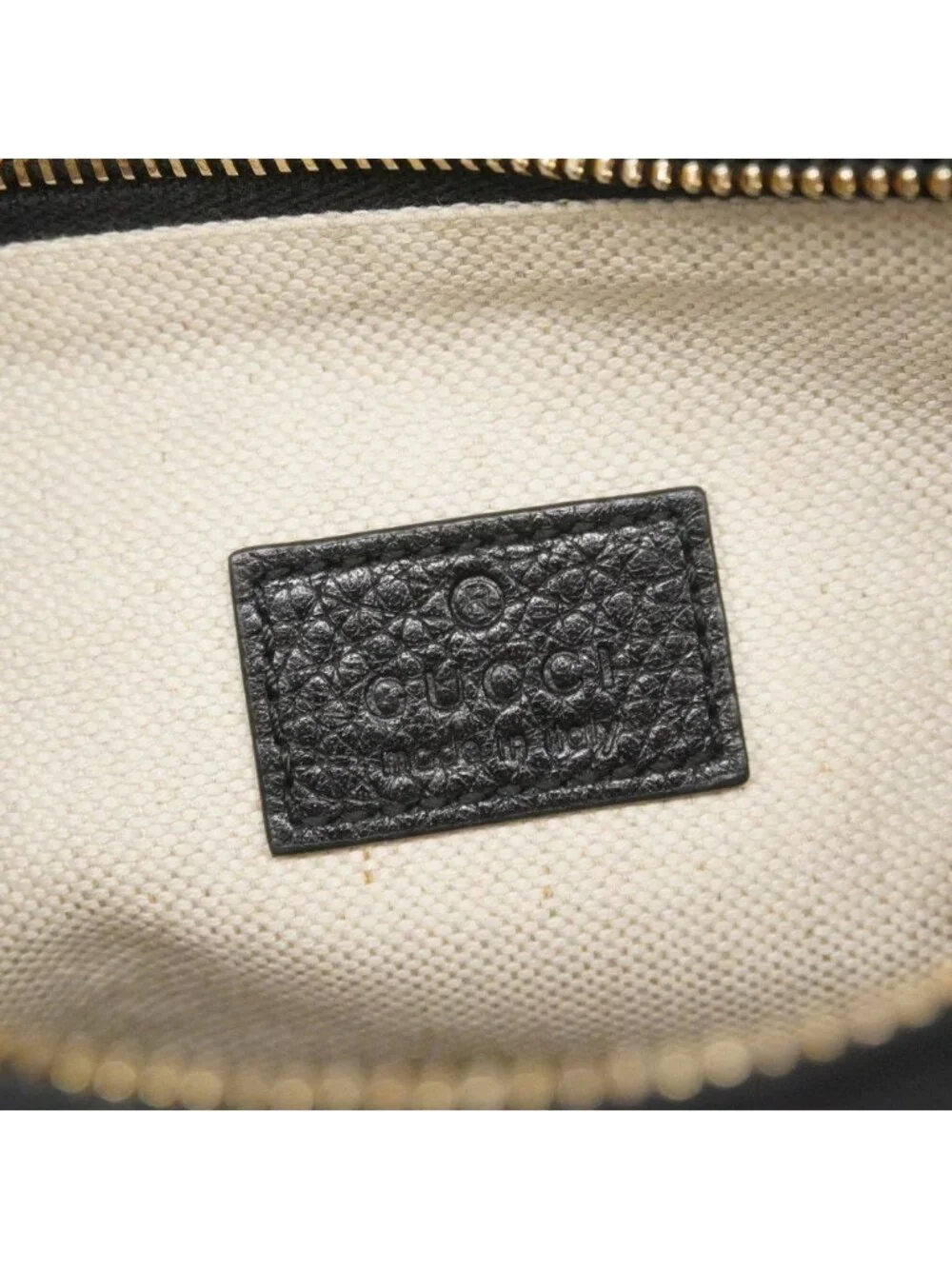 ★SOLD★ Gucci Shoulder Bag Guccissima Leather Black Champagne Gold - Picture 5 of 10